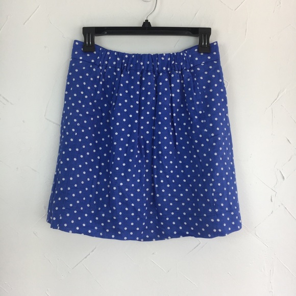 J. Crew Boardwalk Linen Skirt In Polka Dot Size 0 - Picture 5 of 7